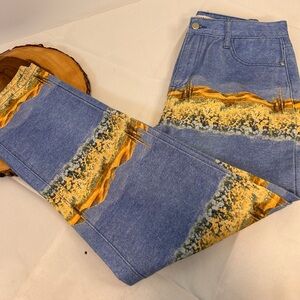 Machine Mom Jeans Desert Image Tapered‎ High Rise Straight Leg Women’s Size 10